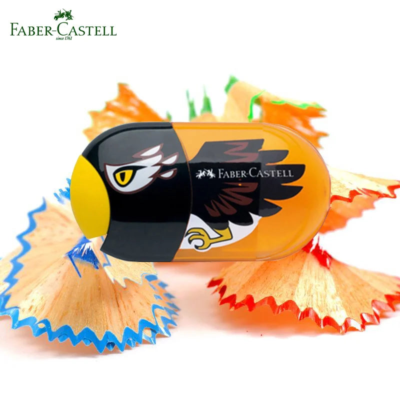 Cute Ladybug/Fish/Eagle Double Hole Pencil Sharpener with Eraser for Kids Back to School Stationery Mechanical Sharpener