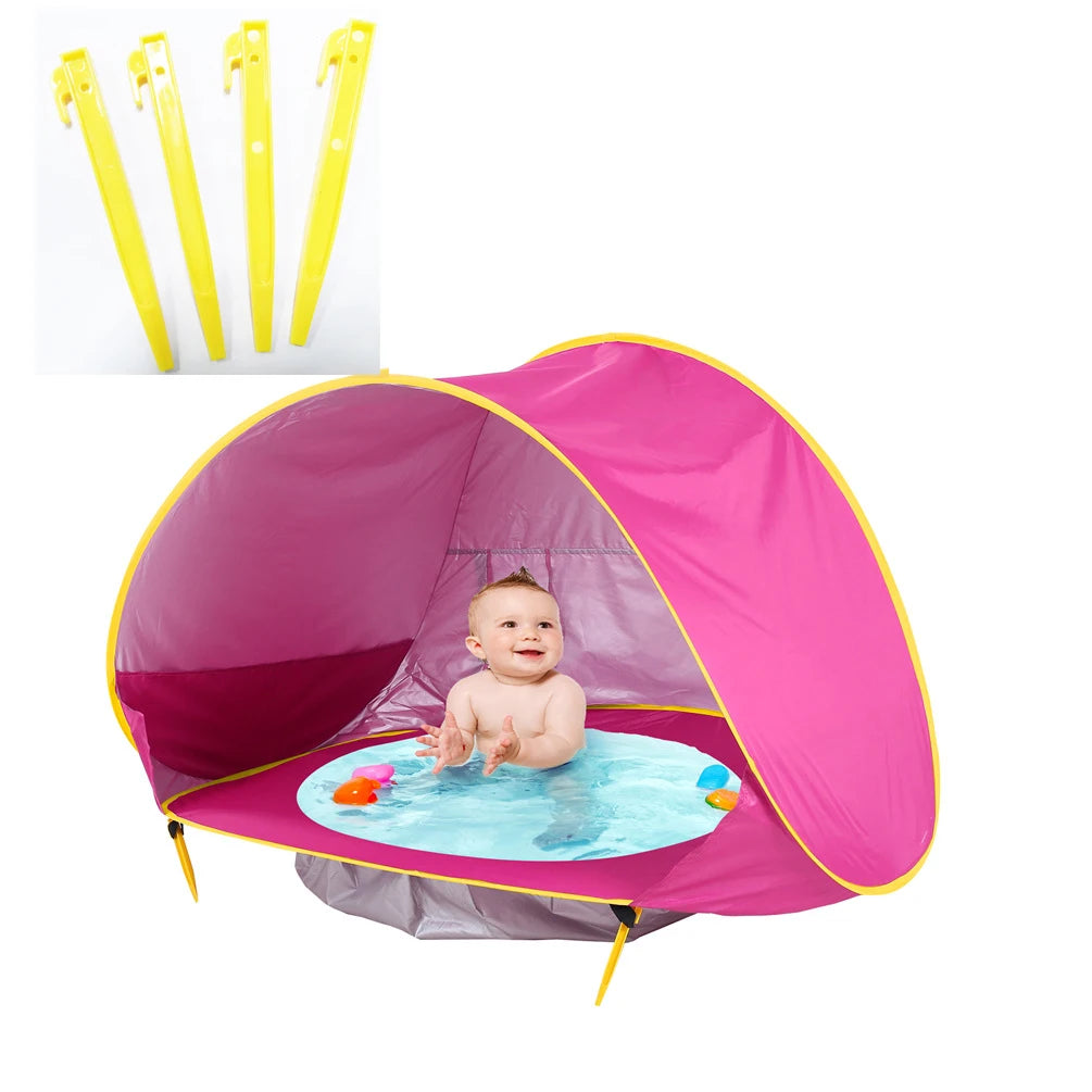 Waterproof Baby Beach Tent UV-Protecting Sunshade Shelter with Pool Kid Outdoor Camping Sunshelter UPF 50+ for Ages 0-12Y