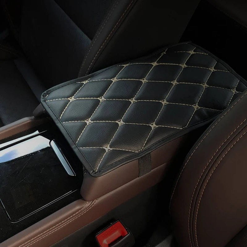 Universal Car Leather Armrest Mat Dust-proof Waterproof Cushion Auto Storage Box Protector Soft Comfortable Scratch-resistant