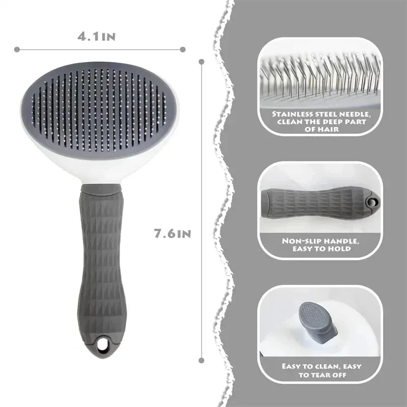 Self Cleaning Pet Hair Remover Brush for Dogs Cats - Grooming Tools Pet Dematting Comb Pet Accessories
