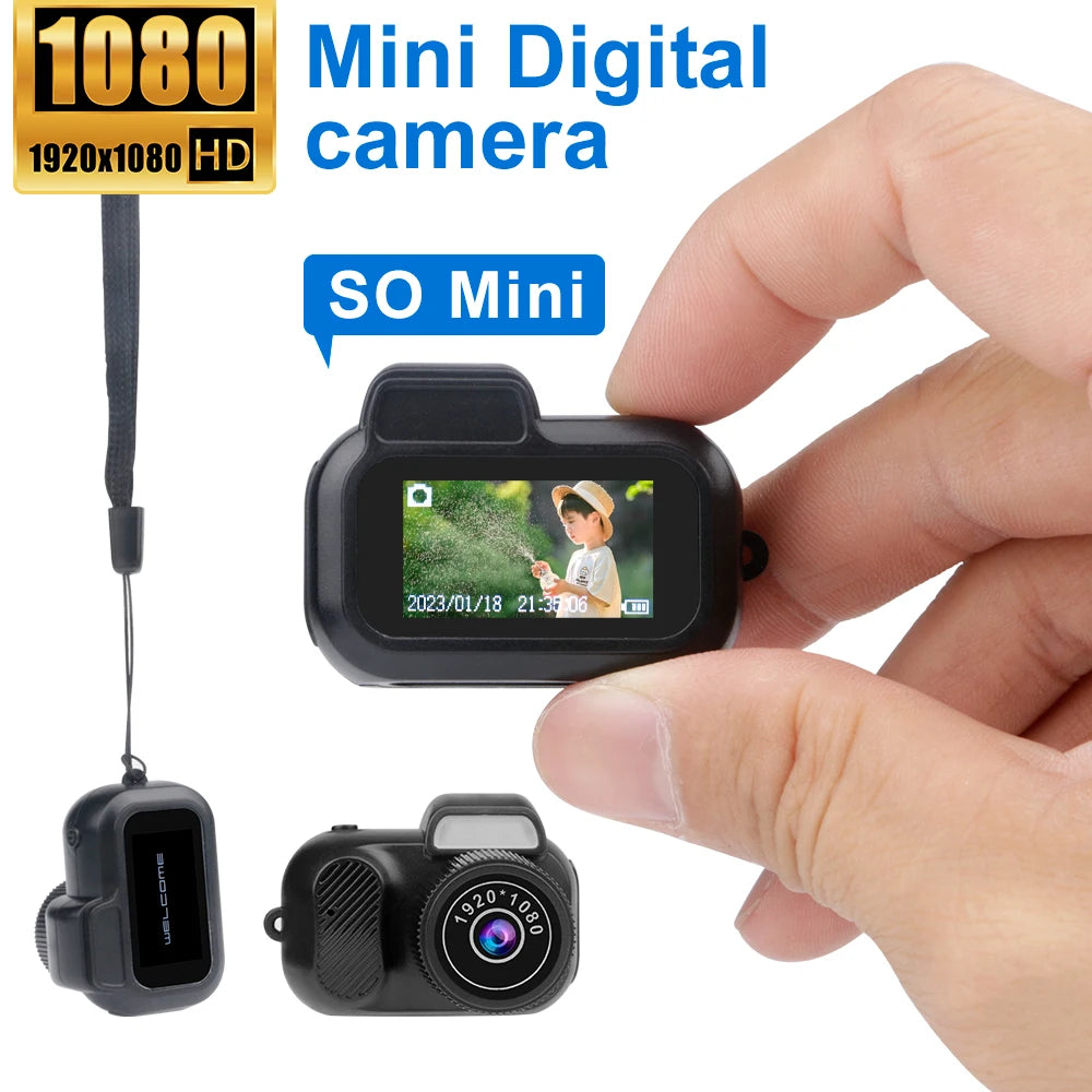 Retro Mini Camera 1080p HD Portable Indoor/Outdoor Small Camera with Screen Support TF Card for Video Holiday Gifts