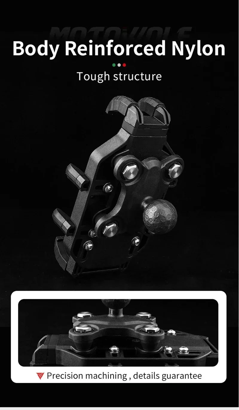 Wireless Charging Phone Holder for Motorcycle 3.0 Quick Charger GPS Moto Support Handlebar Mount for 4-7 Inch Cellphones