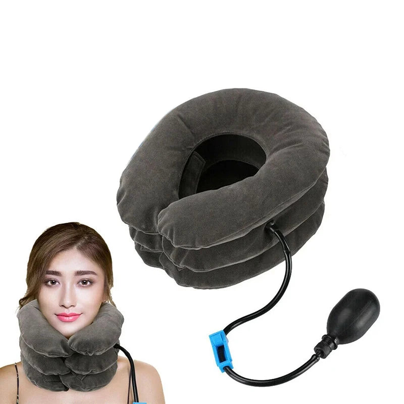 Inflatable Air Neck Support Cushion Cervical Neck Traction Device Body Relaxing Massage Pillow for Neck Pain Relief