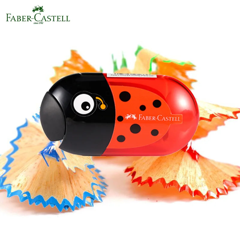 Cute Ladybug/Fish/Eagle Double Hole Pencil Sharpener with Eraser for Kids Back to School Stationery Mechanical Sharpener