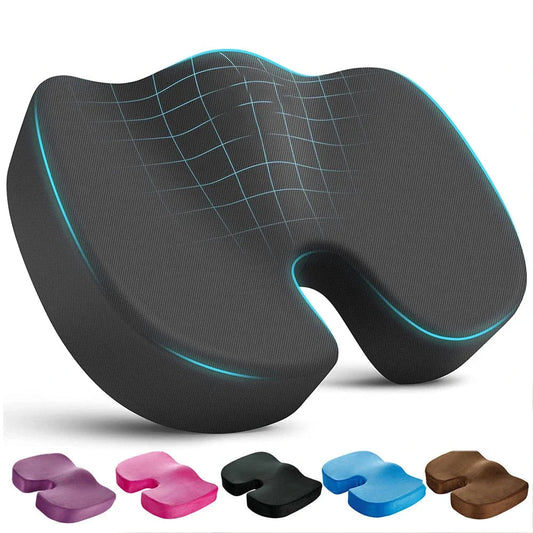 Memory Foam Seat Cushion U-Shaped Pillow for Chair Pad Car Office Use - Tailbone Pain Relief Massage Braces & Supports