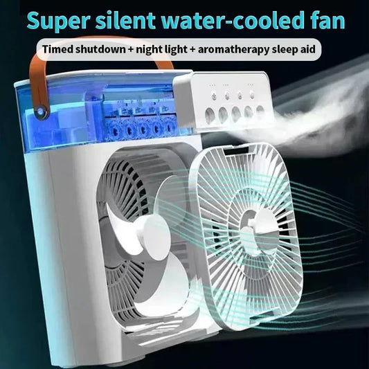 "Ultimate Comfort: 3-in-1 Portable Fan, Cooler, and Night Light!