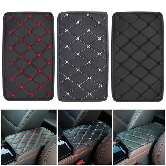Universal Car Leather Armrest Mat Dust-proof Waterproof Cushion Auto Storage Box Protector Soft Comfortable Scratch-resistant