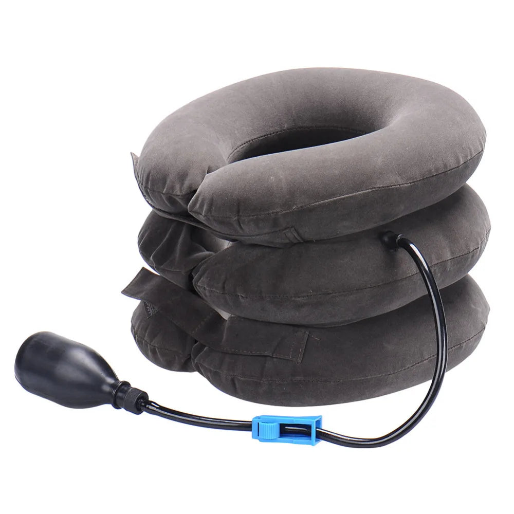 Inflatable Air Neck Support Cushion Cervical Neck Traction Device Body Relaxing Massage Pillow for Neck Pain Relief