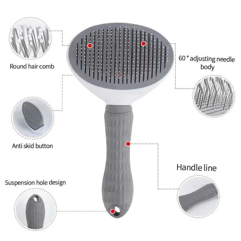 Self Cleaning Pet Hair Remover Brush for Dogs Cats - Grooming Tools Pet Dematting Comb Pet Accessories