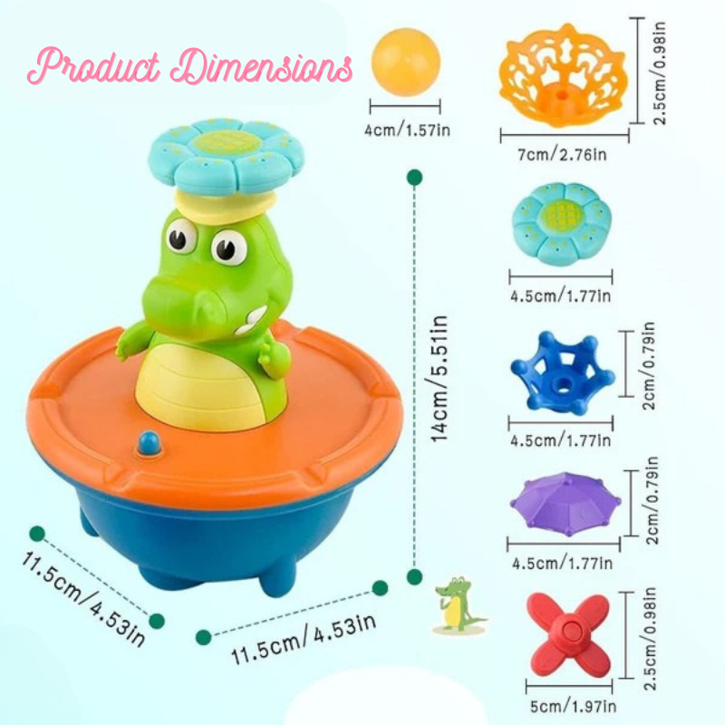 Crown Splash Crocodile LED Bath Fountain Toy