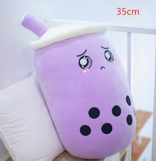 Strawberry Bubble Tea Plush Pillow For Kids’ Comfort