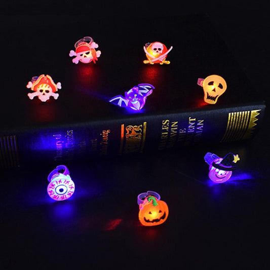 Spooky Halloween & Christmas Glowing Rings Add Magic to Your Outfit