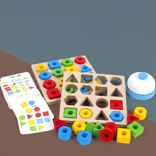 Montessori Inspired Geometric Pairing Blocks Game