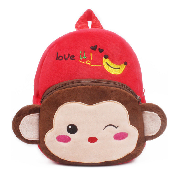 Plush Cartoon Book Bag For Baby Boys And Girls