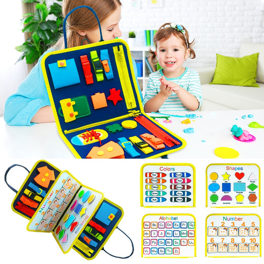 Busy Book for Toddlers to Learn Zippers, Buttons, Dressing