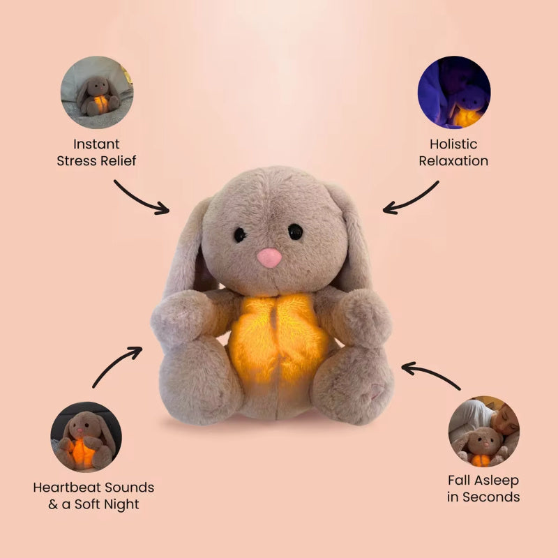 Relaxing Breathing Bunny Plush Toy For Baby Comfort