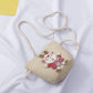 Kids Cute Rabbit Straw Hat And Bag Set