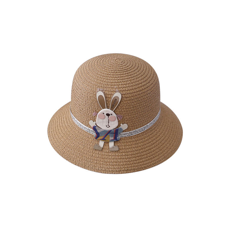 Kids Cute Rabbit Straw Hat And Bag Set
