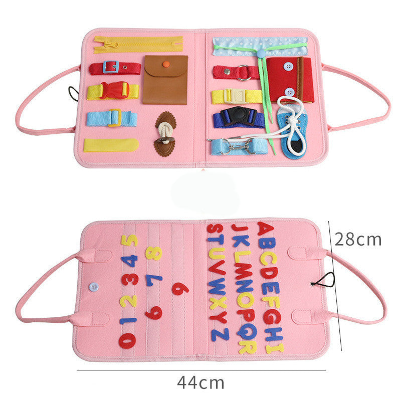 Busy Book for Toddlers to Learn Zippers, Buttons, Dressing
