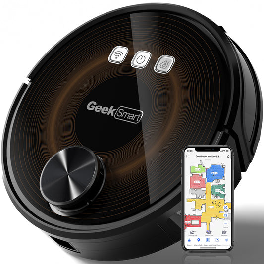 Geek Smart L8: Wi-Fi Robot Vacuum & Mop with LDS Navigation - Clean Smarter.