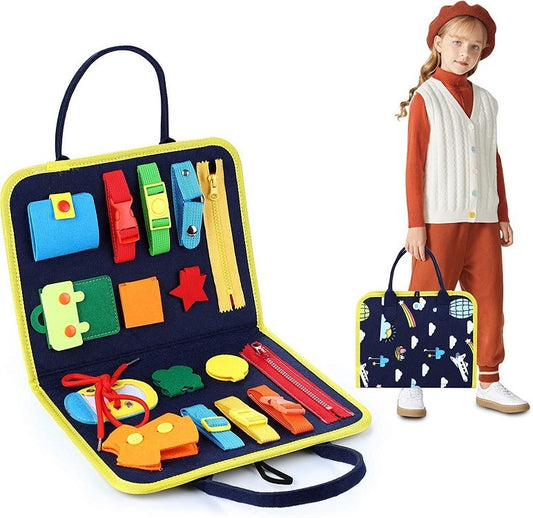 Busy Book for Toddlers to Learn Zippers, Buttons, Dressing