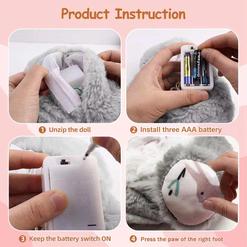Relaxing Breathing Bunny Plush Toy For Baby Comfort