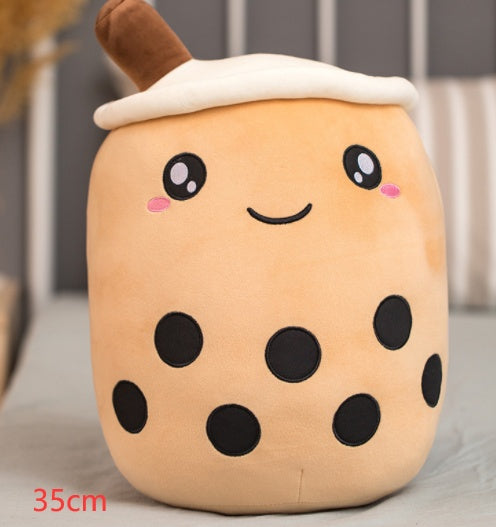 Strawberry Bubble Tea Plush Pillow For Kids’ Comfort