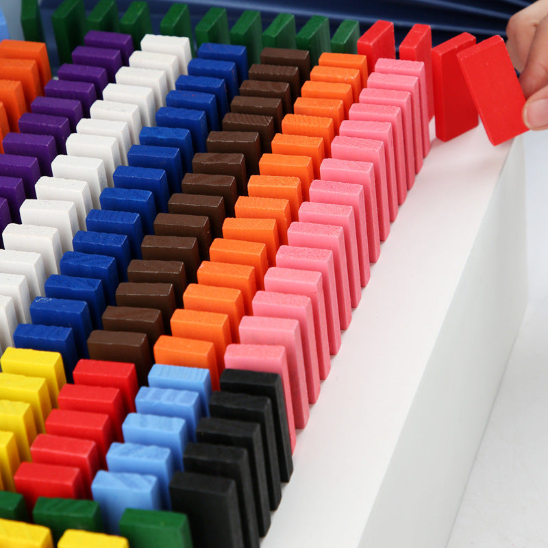 Rainbow Domino Game Educational Wooden Blocks For Children