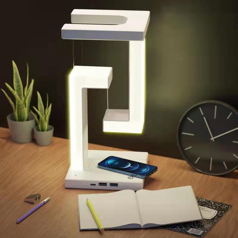 Lumina Charge: Creative Floating Wireless Phone Charging Suspension Table Lamp