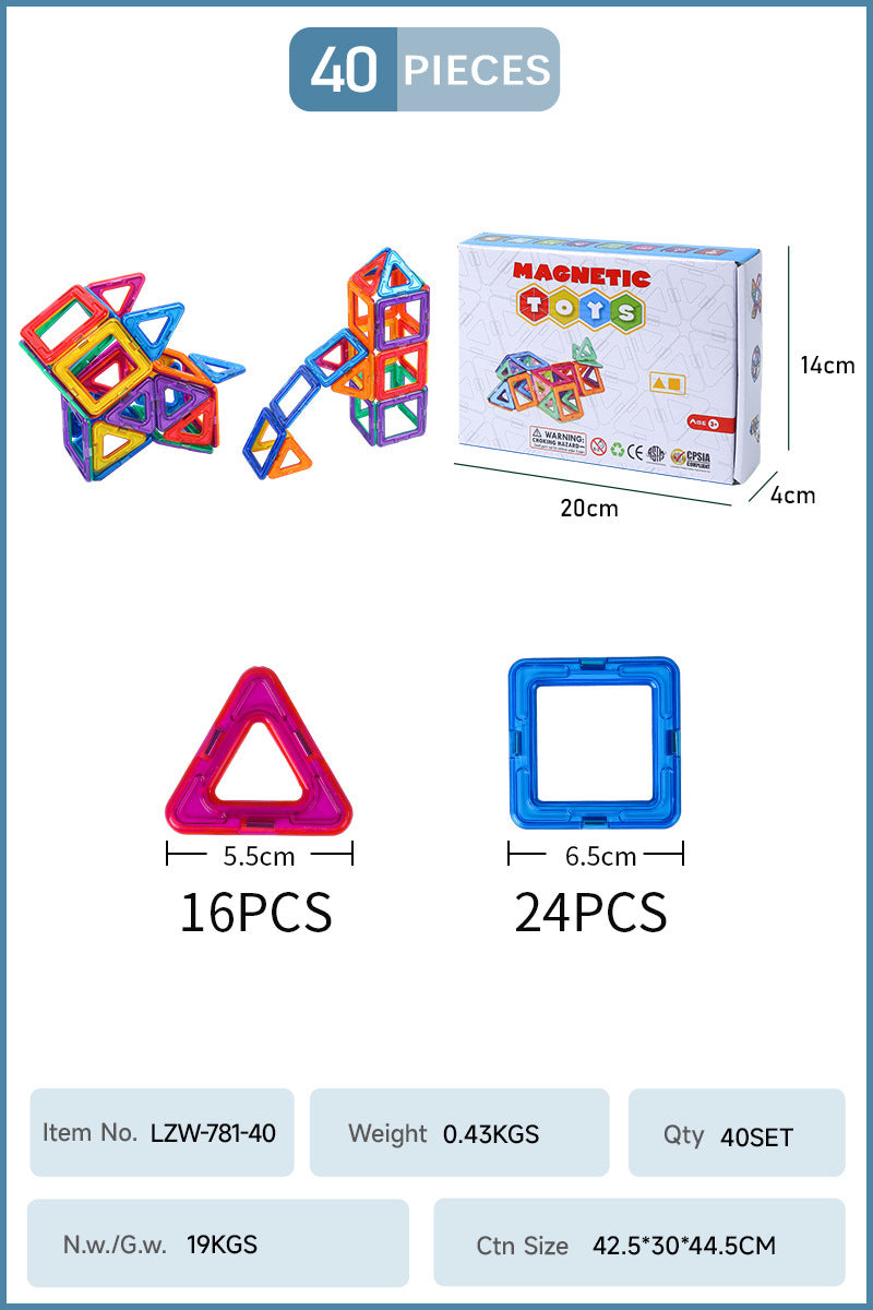 Magnetic Construction Blocks For Creative Play