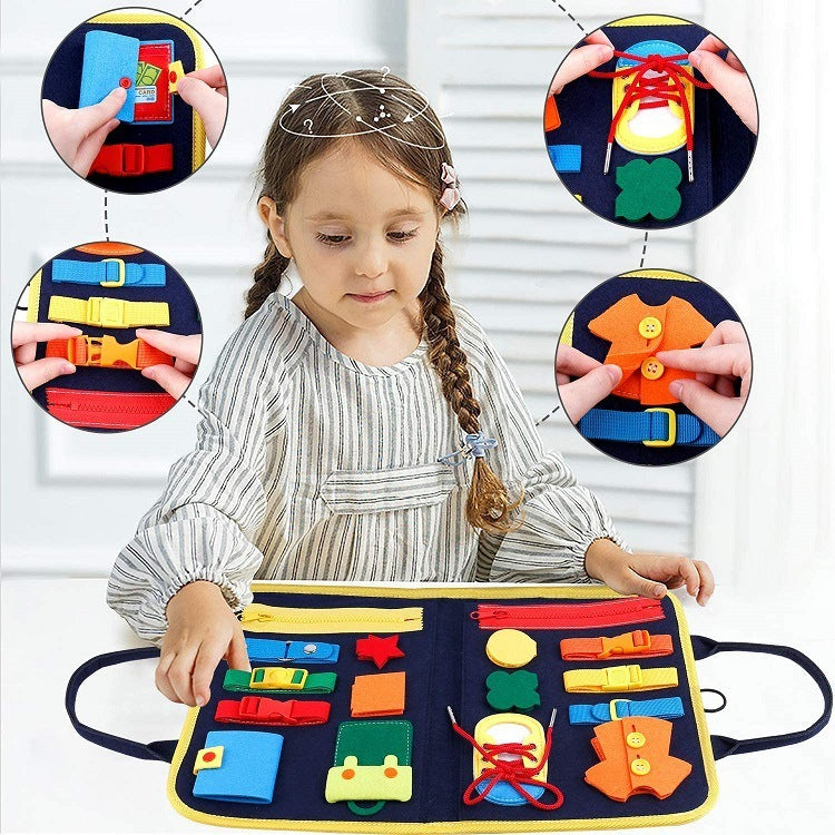 Busy Book for Toddlers to Learn Zippers, Buttons, Dressing