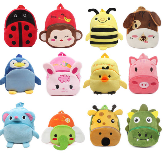 Plush Cartoon Book Bag For Baby Boys And Girls