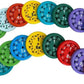 Colorful set of math fidget spinner for kids with numbers and multiplication symbols