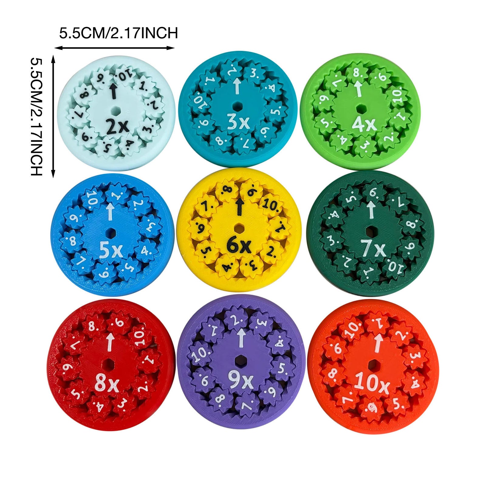 YARAN EMPORIUM math fidget spinner for kids featuring colorful multiplication wheels from 2x to 10x